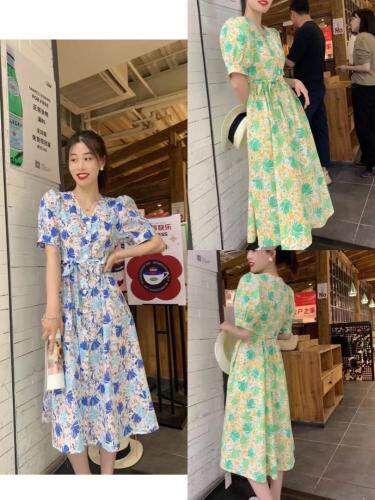 夏季新款花花修身连衣裙,女装连衣裙,时戴衣人