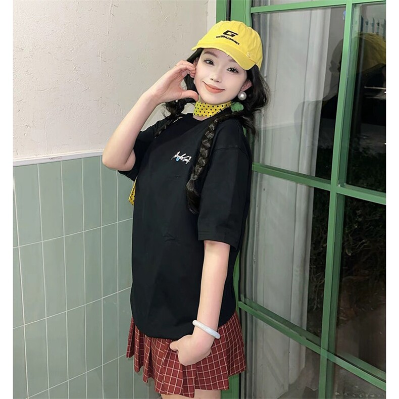 万针全刺绣工艺抖音得物高品质260克重磅纯棉双纱美式高街短袖T恤,男装T恤,电商A486-1