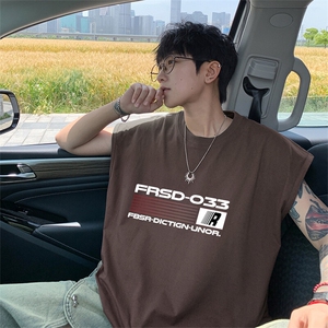 可48小时发货支持抖音得物来样二开240克重磅美式纯棉背心无袖t恤图片