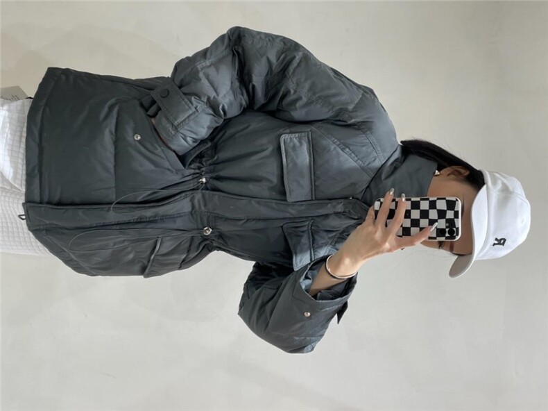 短款抽绳羽绒服，女装羽绒服，M&G