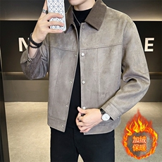 JK903R-P1602025秋冬时尚男士麂皮绒痞帅青年外套加绒加厚夹克衫，男装夹克，星座507A（原星座306B-2）