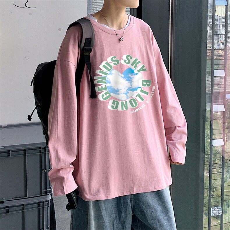 ！秋季打底衫男卫衣男潮流圆领纯棉长袖T恤男CX296-P25图片