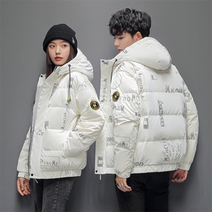 现货 外贸连帽鲨鱼皮 高品质直播 抖音情侣款学生外套羽绒服大码图片