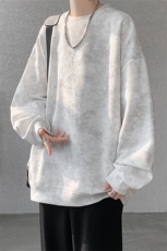 wassuphappy扎染圆领卫衣男款春秋季潮流重磅宽松上衣服休闲外套，男装卫衣，电商A059