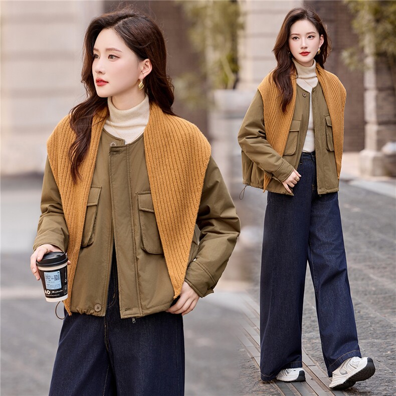 短款棉服女2025秋冬季新款小个子独特超好看洋气轻薄保暖夹棉外套,女装棉衣/棉服,艾仟回(原伊仟回)