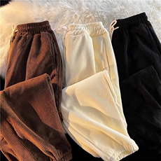 日系复古卡其色直筒灯芯绒裤子男青少年韩版潮流休闲裤BK389-P35，男装休闲裤，星座1008-2