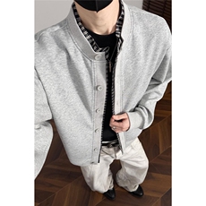 春季新款时尚320g华棉假两件格子拼接开衫外套男J6504特P48控98，女装短外套，电商A001