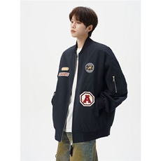 1506/QW8690/P41青少年飞行复古棒球服高级感潮牌休闲情侣薄外套，女装短外套，星座1506