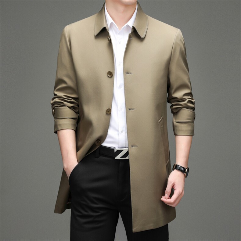2023冬季新款男士翻领纯色棉服中年男装加厚保暖中长款棉衣服外套,男装棉衣,电商B212（原钱塘6029）