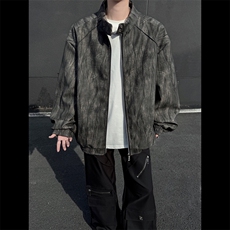 立领皮衣男飞行员皮夹克机车风大码外套JK2122-P80大码元，男装夹克，星座210-1
