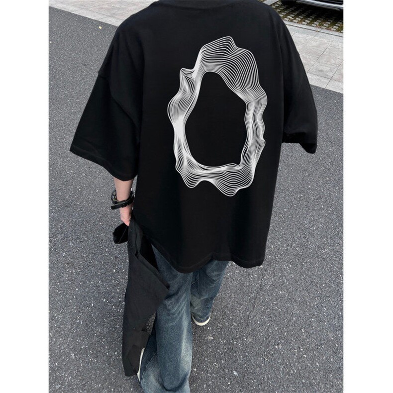 重磅美式高街印花纯棉大码宽松休闲短袖T恤T2508-P25控38,男装T恤,电商B219A