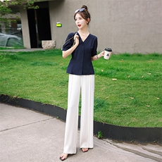 欧美高端大牌奢华套装女2025夏装新款干练气质休闲时尚职业两件套，女装套装/套裙，水衣源