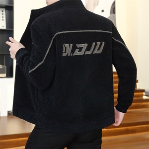 秋冬新款男士翻领拼接韩版毛呢大衣短款夹克外套上衣D31P145控238图片