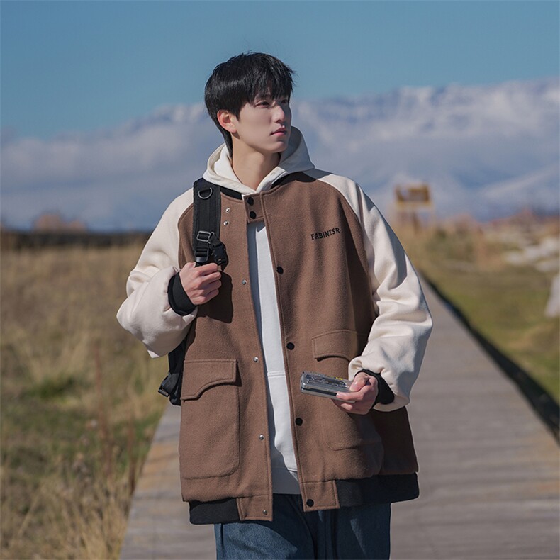 B225-W8425-P126-X158----拼接棒球服-聚酯纤维,女装职业装,电商B225