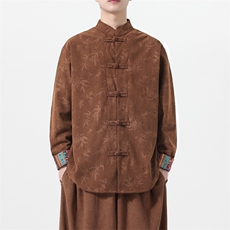 男士衬衫外套灯芯绒夹克盘扣立领风XZ1512-2511-P55，男装夹克，星座1512