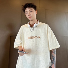 ！2026夏季新款男士重工刺绣碎花短袖T恤百搭半袖T2507特P28，男装T恤，电商B220