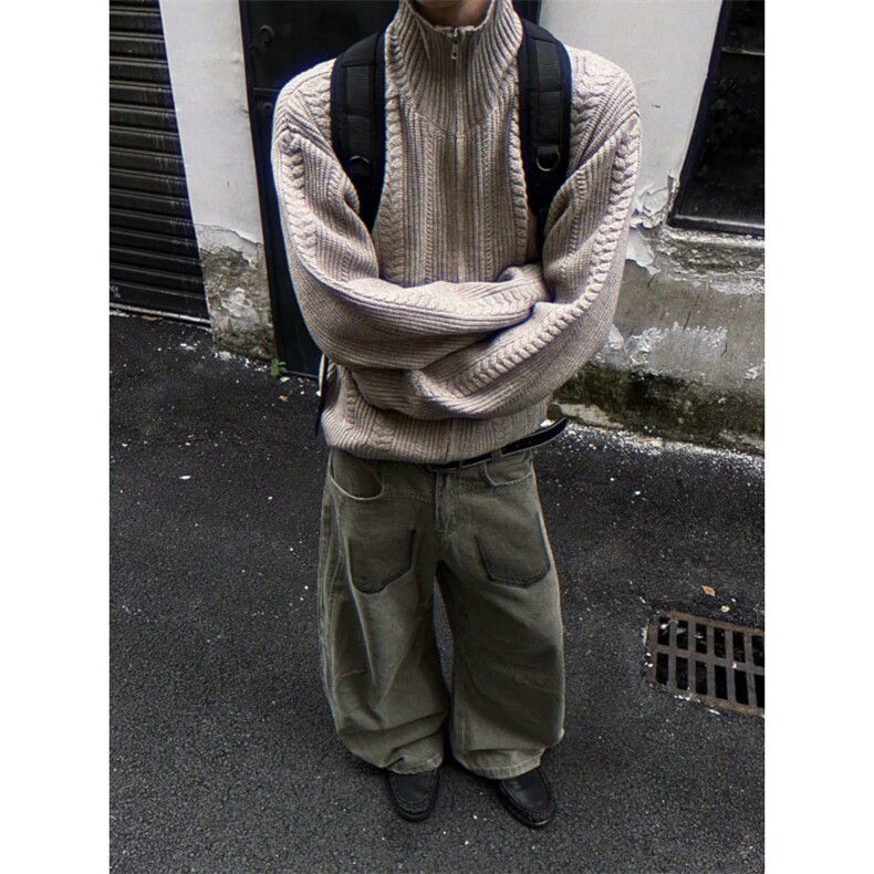 JY246-P75针织开衫宽松休闲情侣毛衣外套潮网图,男装针织衫/毛衣,星座1501-3