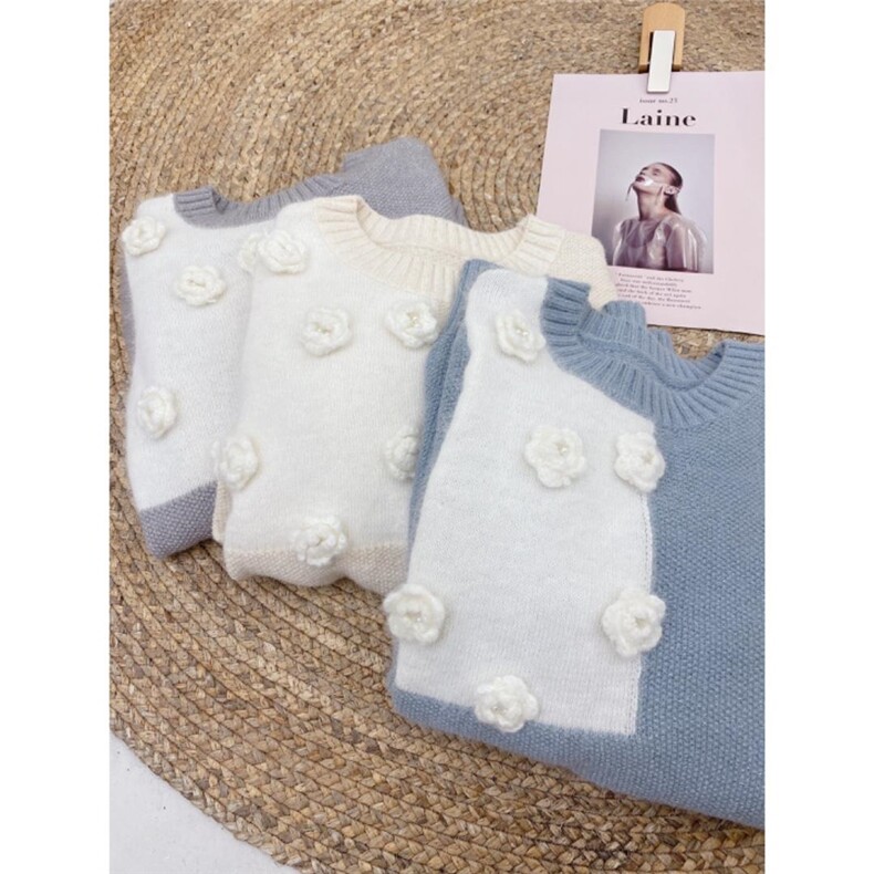 高级感拼水貂毛衣，女装针织衫/毛衣，CHERRY·印