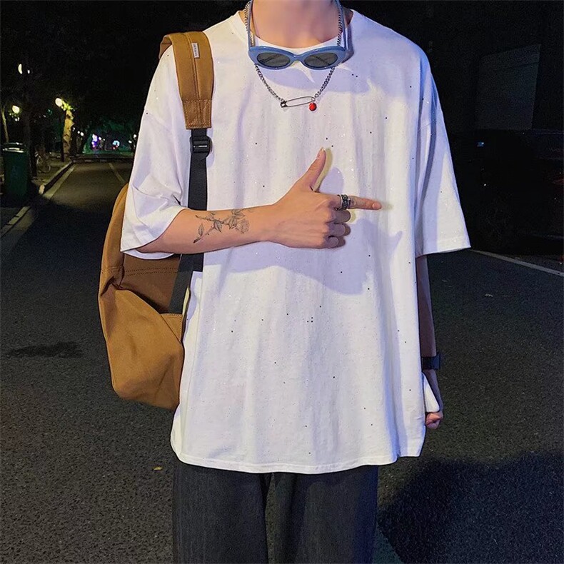 夏季潮牌男士短袖t恤男潮流上衣服情侣半袖体恤衫Y045P26图片