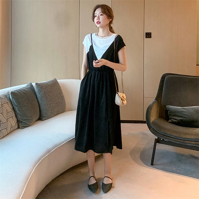 9026夏装女2021新款欧货收腰遮肉显瘦中长裙子时尚气质连衣裙，女装连衣裙，潮品会