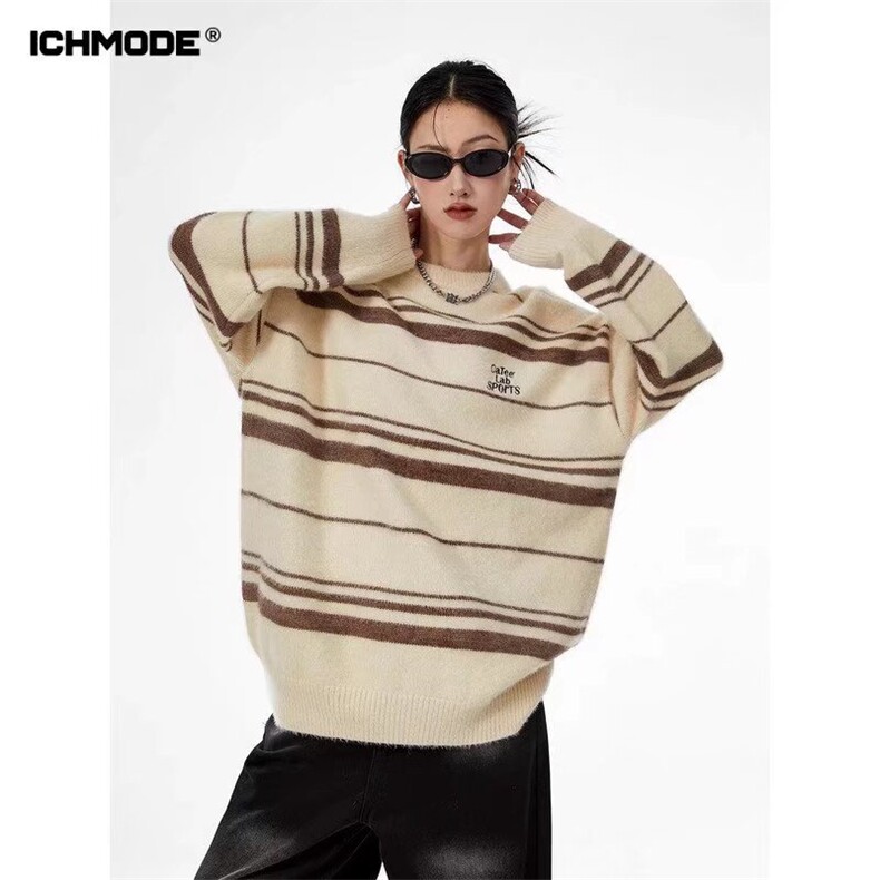 1506-1/MM3471/P50美式复古红色毛衣男女新款宽松慵懒风圣诞上衣，男装针织衫/毛衣，星座1506-1