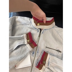 美式复古cleanfit牛仔外套男女春秋高级感痞帅底特律立领工装夹克，男装工装外套，星座601-1