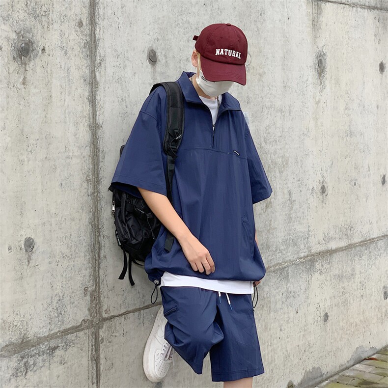 夏季t恤套装男休闲短袖短裤两件套搭配一套衣服帅气TZ033-P55,男装休闲套装,星座308B-1