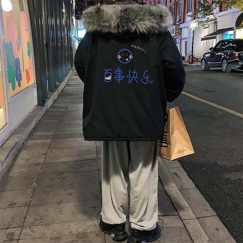 MM48183-P130冬季大毛领棉衣男士大码加厚棉袄男棉服,男装棉衣,电商A040