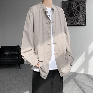 春夏季新款男士风大码盘扣衬衫棉麻透气上衣DSA008-CS661-P65图片