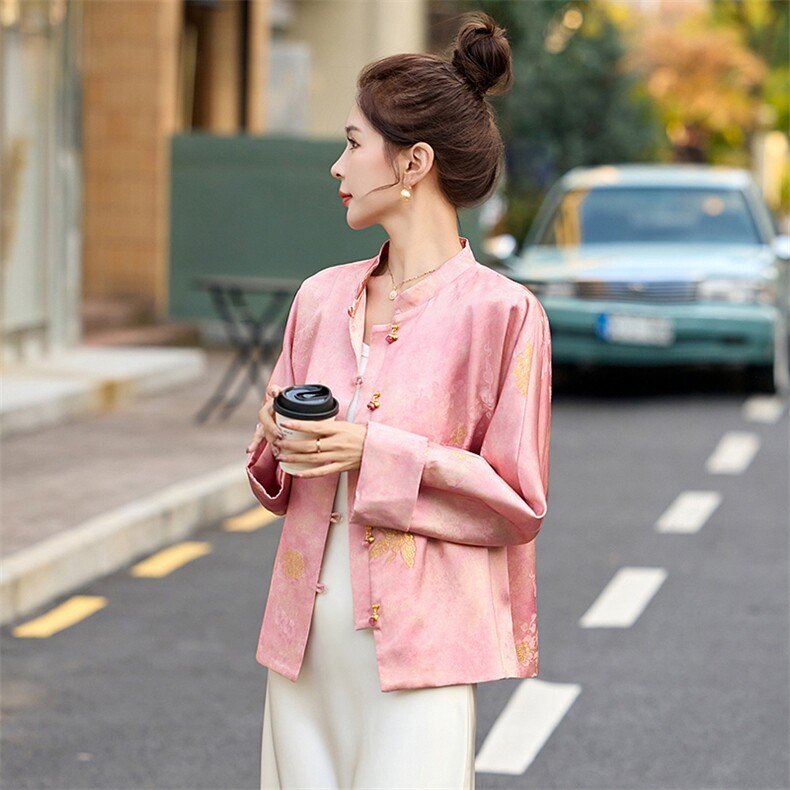 2025年春季新款新中式提花外套女,女装短外套,沁沁公主