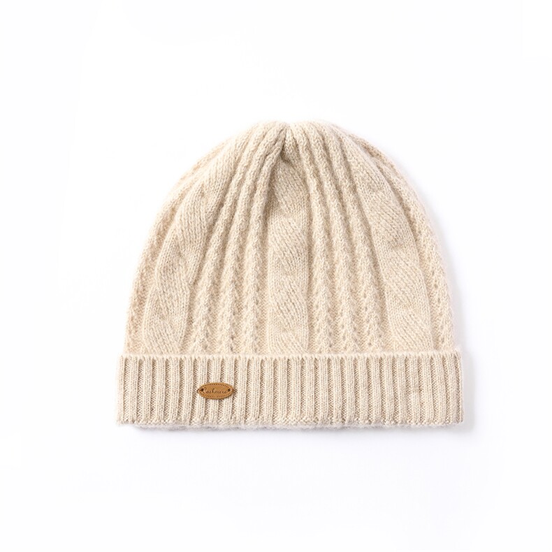 秋冬季新款简约百搭男女通用镂空麻花帽羊绒帽子,饰品帽子,润匹羊绒