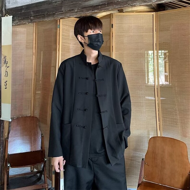 新中式盘扣中山装痞帅立领西装外套男休闲风小西服上衣XA330,男装西服,星座1116A-1（原606A）