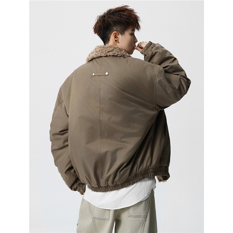 M8899P120控198巴恩风夹棉短款加绒加厚棉衣毛领棉服外套,男装棉衣,电商B205
