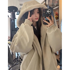 美式复古座山雕短款连帽毛领棉服女冬派克服棉衣外套MY318，男装棉衣，星座1116A（原606A-3）