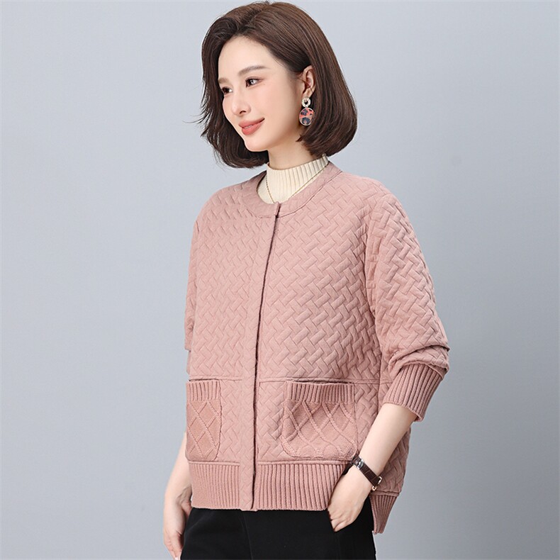 外套女秋冬2026年新款时尚洋气短款宽松中老年女妈妈装开衫夹克衫，女装短外套，独衣靓