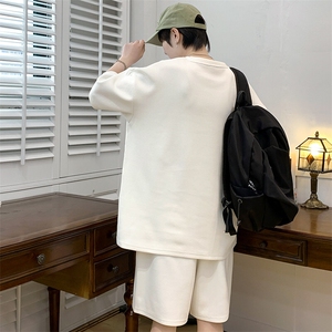 25夏季新款运动服短袖T恤运动套装潮男痞帅一套搭配宽松短裤T651图片