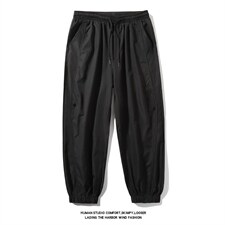 平铺 潮流哈伦休闲裤男士锥形裤小脚萝卜裤松紧束脚裤 AK26P45图片