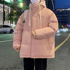冬季青少年连帽假两件外套加绒加厚休闲简约棉衣棉服5303-P85，男装棉衣，电商B306