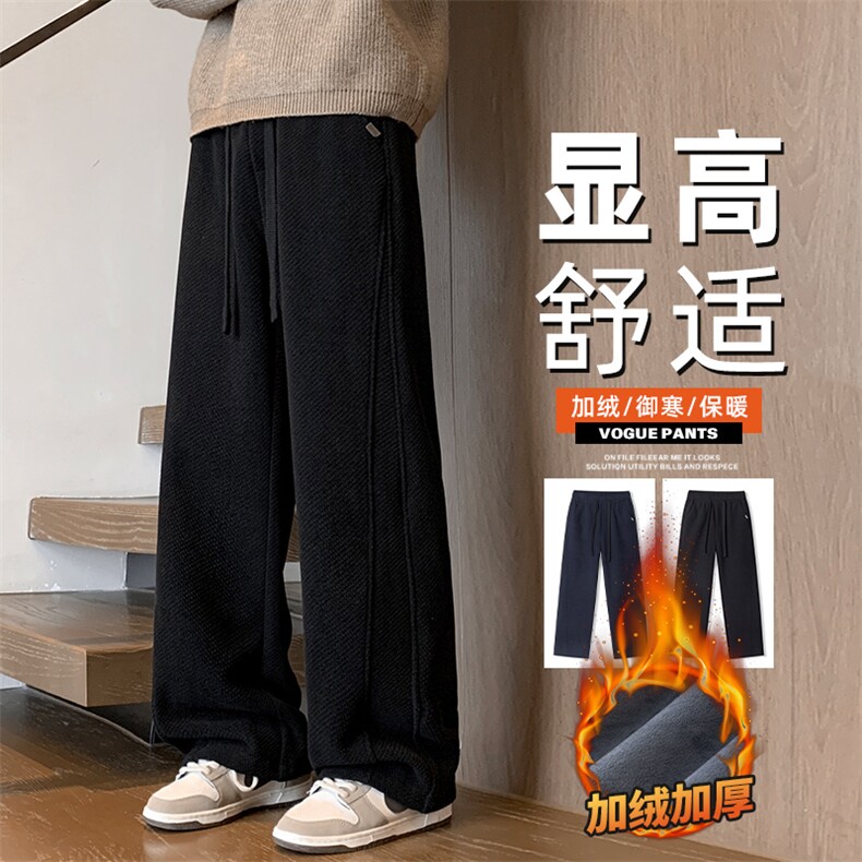 美式高街休闲裤男士加厚秋冬宽松直筒休闲裤子Z2602-P40/加绒P50图片