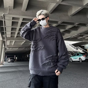 新款小众慵懒风纯色毛衣男秋冬款小众宽松百搭针织衫上衣MY11/P48图片