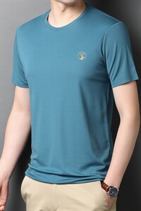 爸爸短袖t恤男薄款圆领宽松中老年人商务休闲男士夏季上衣男装图片