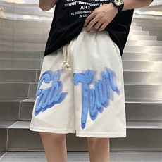 华夫格短裤男运动美式发泡宽松休闲五分中裤HDK234-P25K控38，男装休闲裤，电商B370