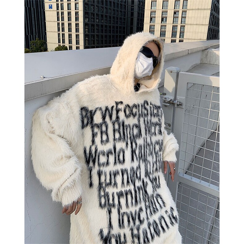美式字母慵懒风软糯毛衣男女秋冬季潮牌情侣加厚针织衫91955-p65,男装针织衫/毛衣,星座1008