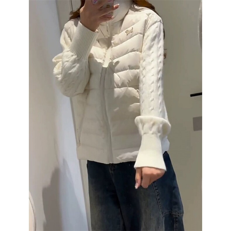 腊肠小狗刺绣针织拼接羽绒棉服外套ZM0163-P110,男装棉衣,星座313A(原308A-2)