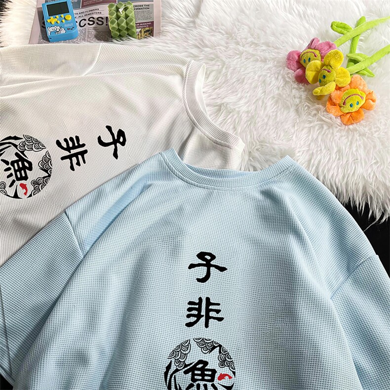HT73070-P22华夫格t恤男短袖男大码五分袖,男装T恤,电商A040