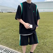 男潮流休闲套装宽松套装运动爱心套装H107P40，男装休闲套装，星座1116-2