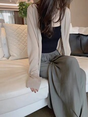 冰麻闪丝防晒开衫女夏季薄款长袖针织衫宽松显瘦百搭外套，女装针织衫/毛衣，雪真羊绒