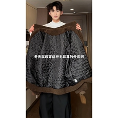 纯色情侣款冬季加绒加厚连帽棉袄羊羔绒保暖外套HY676TP98，男装棉衣，电商A102B