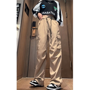 抖音春装新款裤子多口袋休闲裤直筒宽松工装裤男K10015-特P38图片