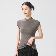简约时尚无袖女士春季新款宽松遮肚百搭坎肩打底背心，女装针织衫/毛衣，清联羊绒